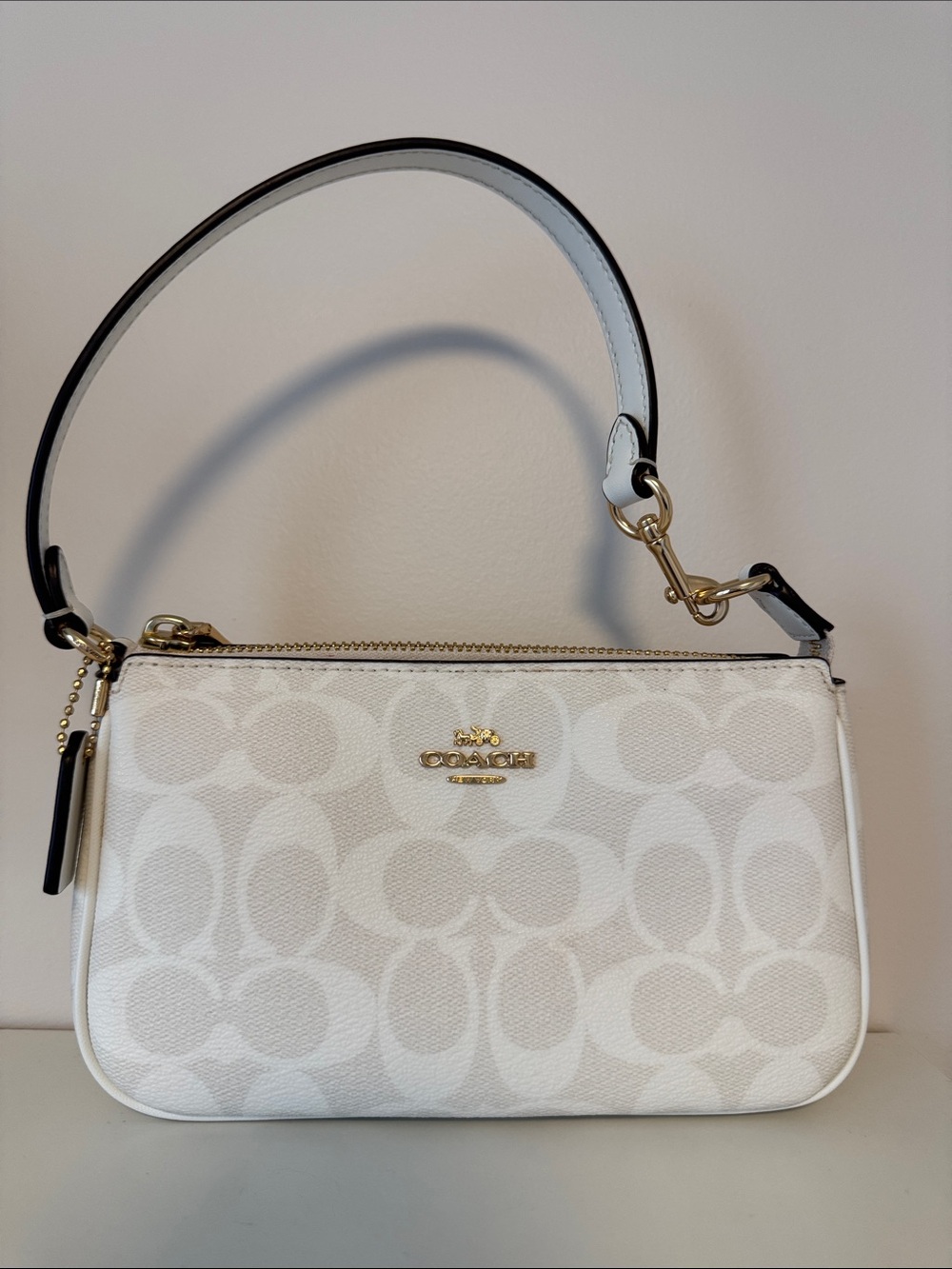 COACH Nolita 19 in White Signature Canvas